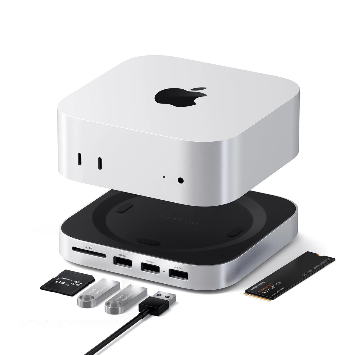 Satechi Mac mini M4 Hub & Stand with NVMe SSD Enclosure (2020–2023)