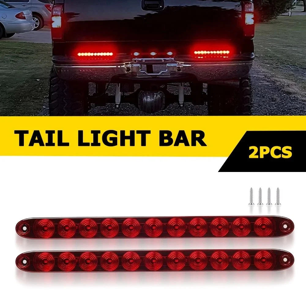 2X 15" Red LED Truck Trailer Strip Brake Lights for