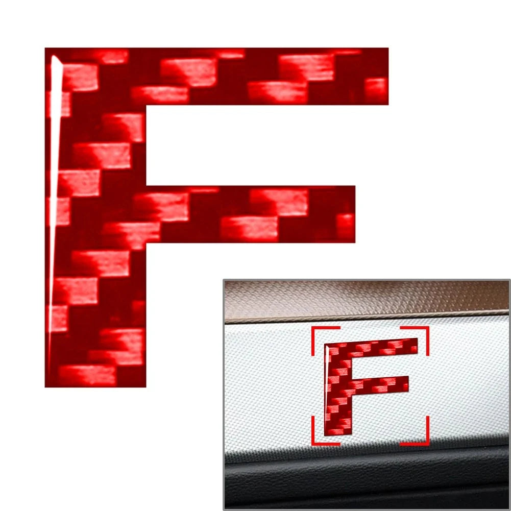 Car Badge Emblem Decals Stickers for - Carbon Red