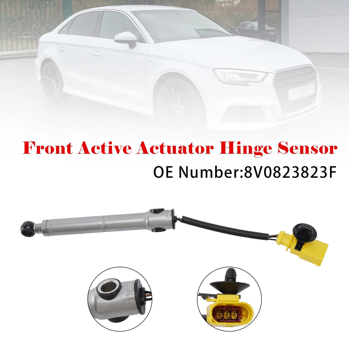 Front Active Actuator Hinge Sensor for Audi A3 (2013–2016) 8V0823823F, 8V0823823D
