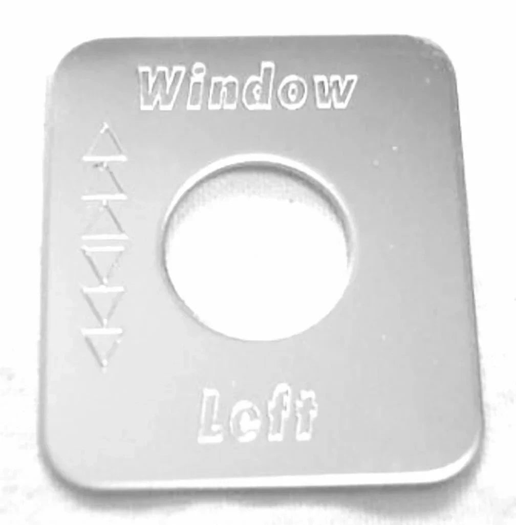 Switch Plate for Kenworth Window Left (68545) Stainless Steel Block Letters