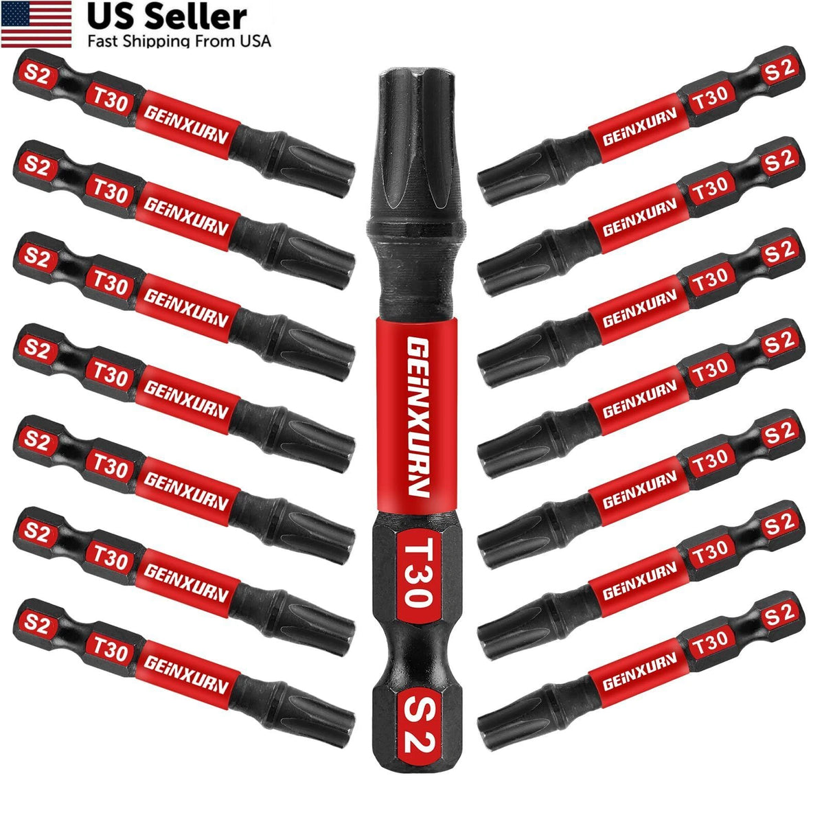 15-Piece T30 Impact Tough Magnetic Screwdriver Bit Set