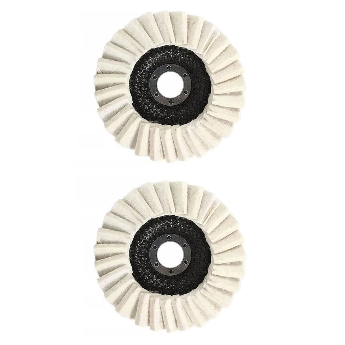 2Pcs Wool Felt Flap Disc Buffing Pads for Metal Glass Wood