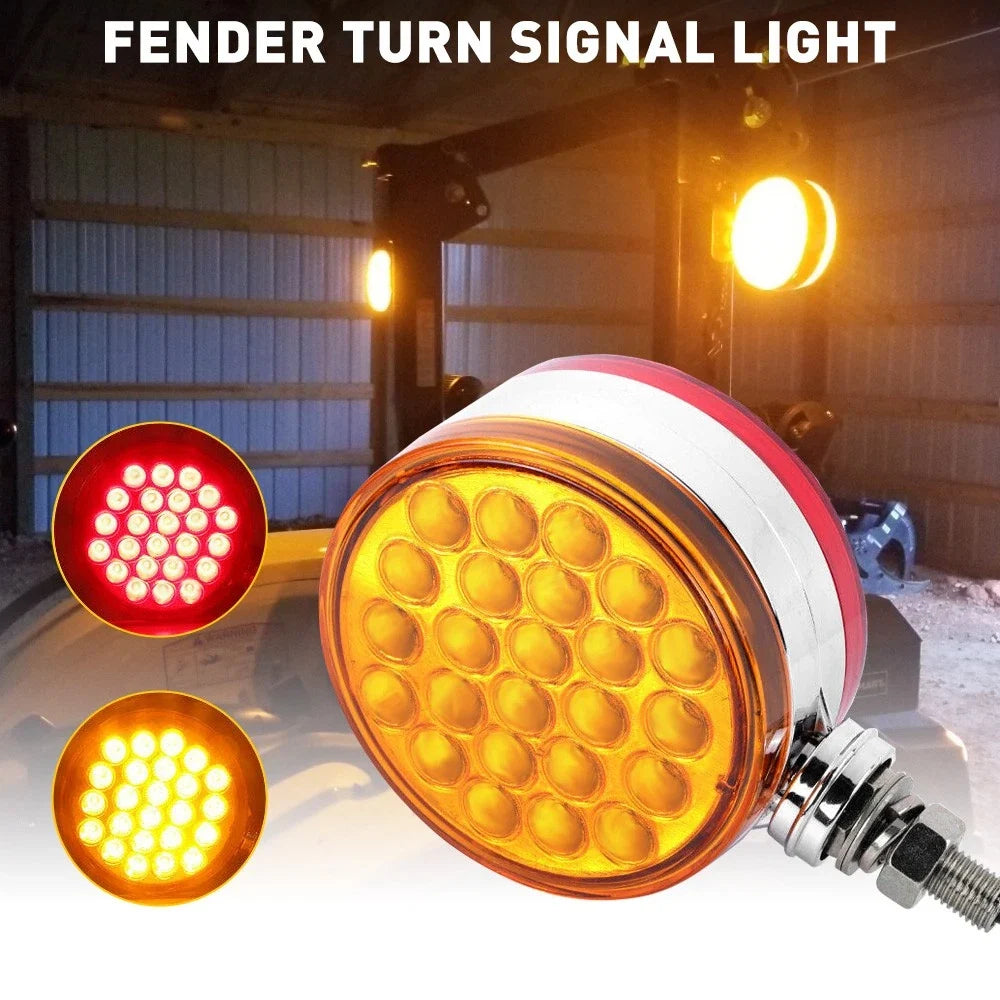 2X 4" 48-LED Round Double Face Turn Signal Brake Light for Universal