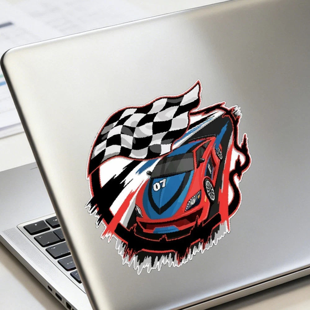 Race Track Car Stickers for Refrigerator Motorcycle Wall (No Bubbles, Sunproof)