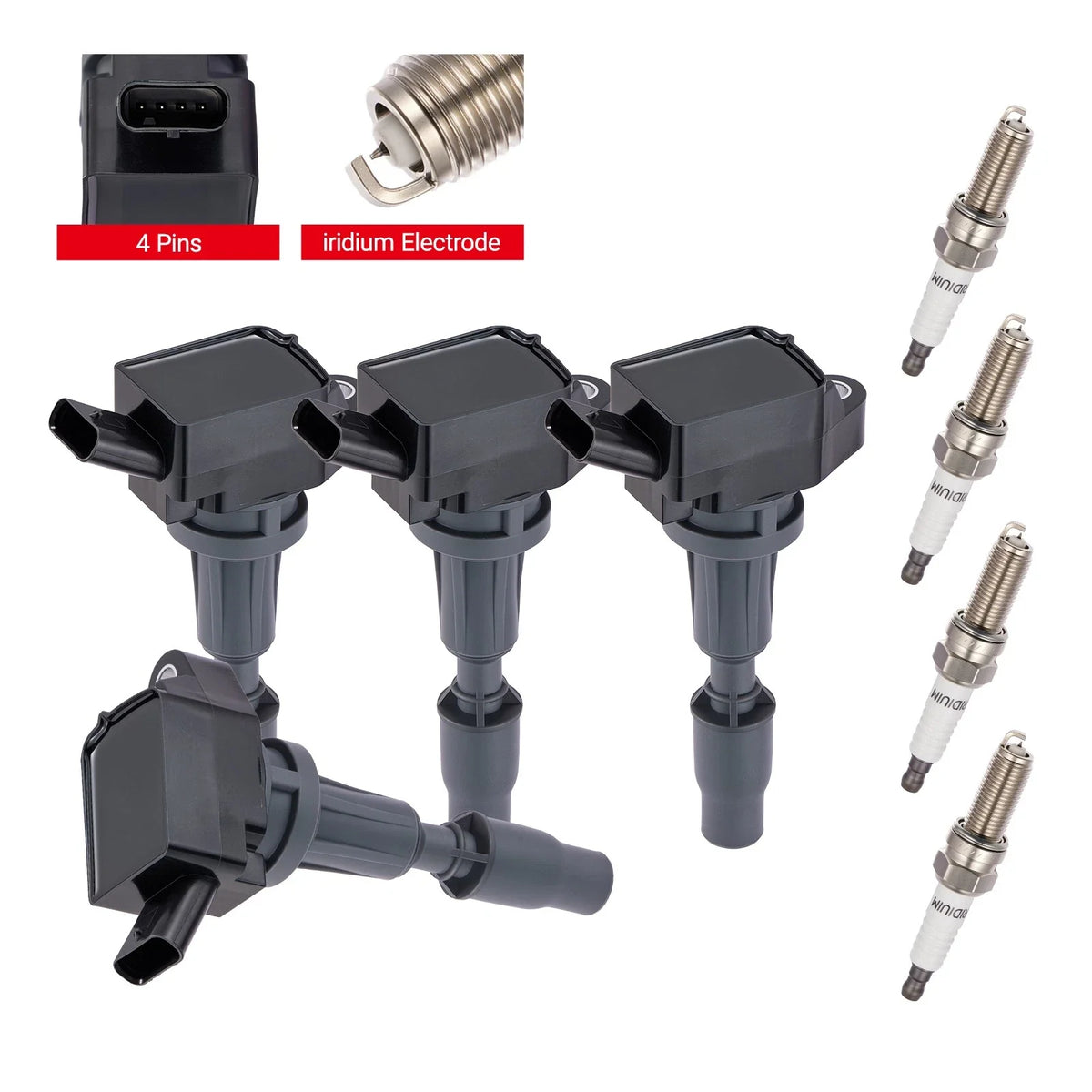 4X Ignition Coils & Spark Plugs for Kia Sorento 2.4L L4 (2016–2020) UF764