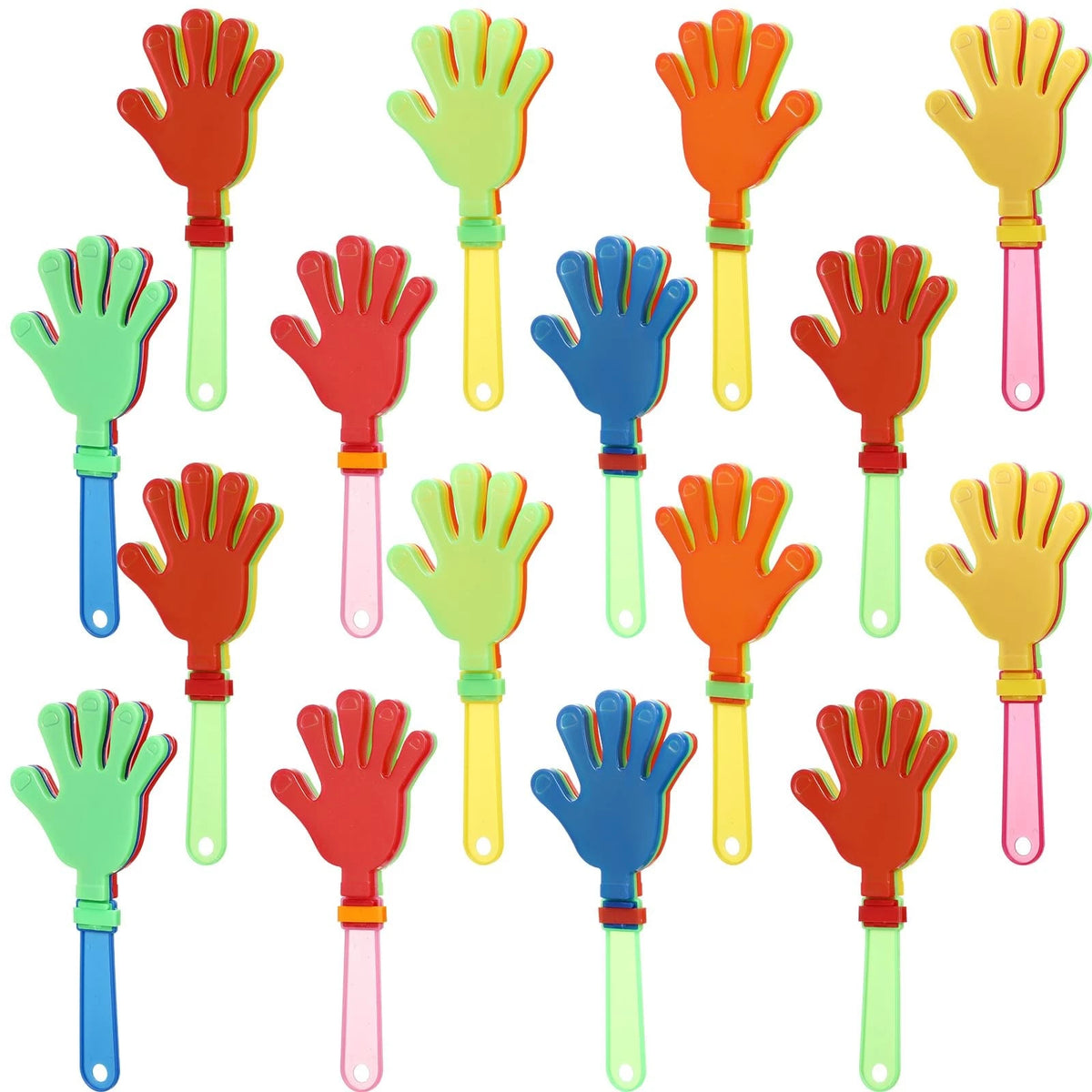 16 Pcs Colorful Hand Clappers for Events (7.5 Inch)