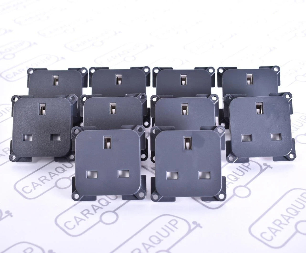 10x 13A 3 Pin Mains Outlet Socket for Caravan Motorhome Campervan (PO250)