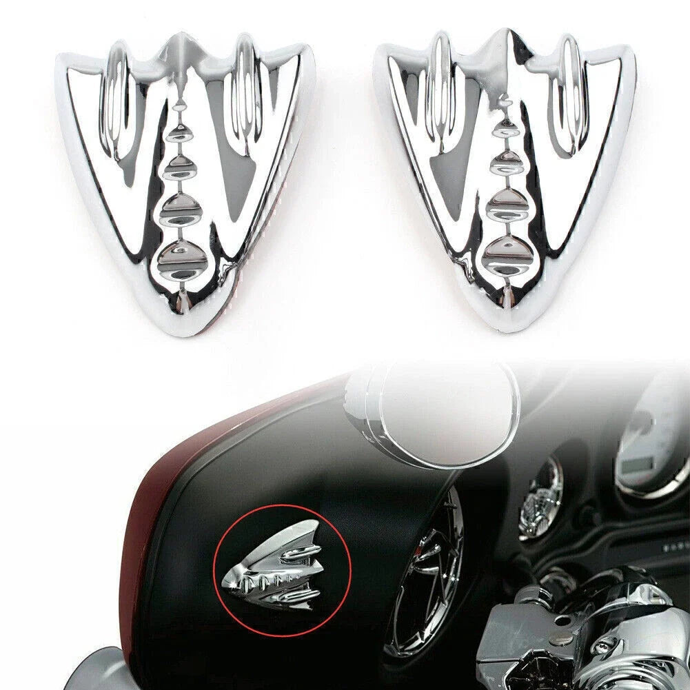 Chrome Inner Fairing Mirror Block Off Cover Plates for Harley Street Glide (2006–2013)