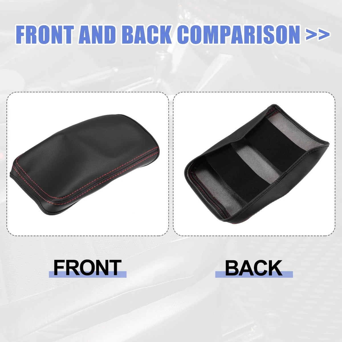 Center Console Cover Pad for Audi A4 B9 (2017–2020) Red Stitches