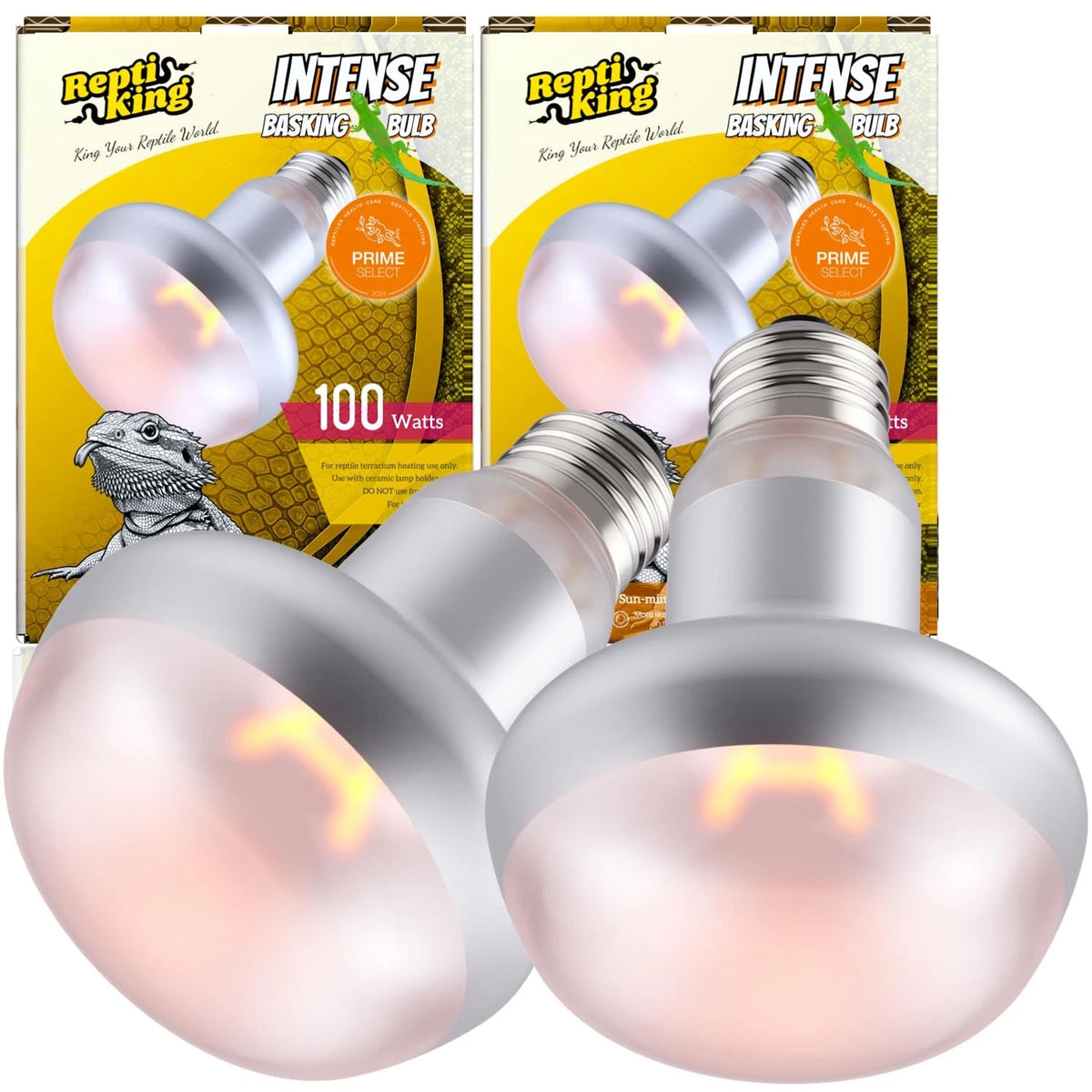 2X Reptile Basking Bulb 100W UVA Heat Lamp for Bearded Dragon Turtle