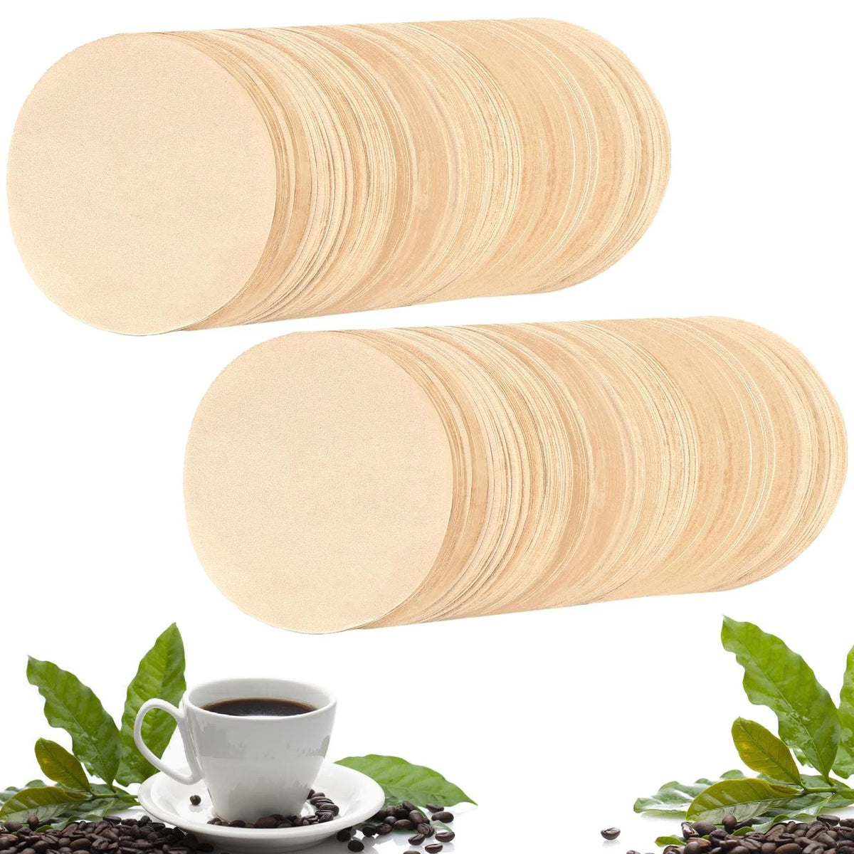 800 Count Espresso Coffee Filters, 58 mm Unbleached Round