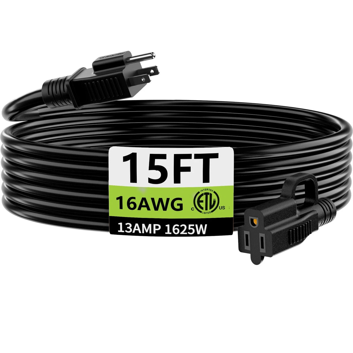 15 ft Extension Cord for Indoor Outdoor Use