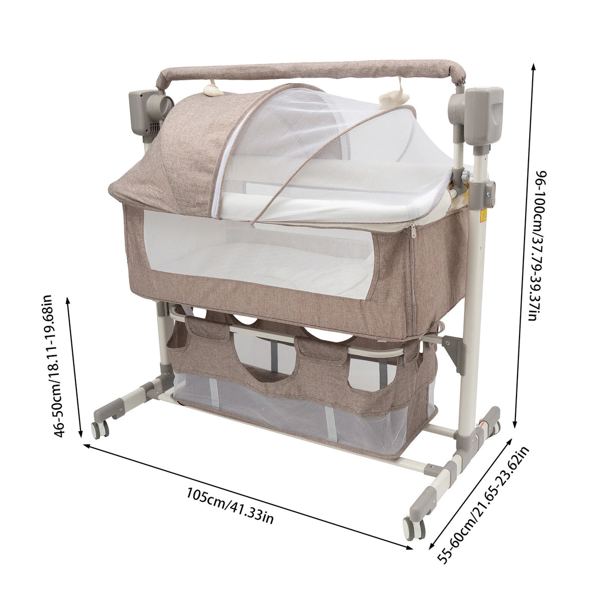 Smart Baby Bassinet Bedside Cradle Adjustable Height Crib 20kg