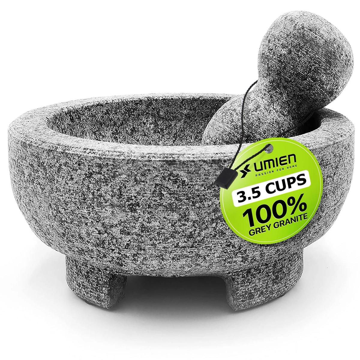 Granite Mortar and Pestle Set for Kitchen (3.5-Cups, 8-Inch)