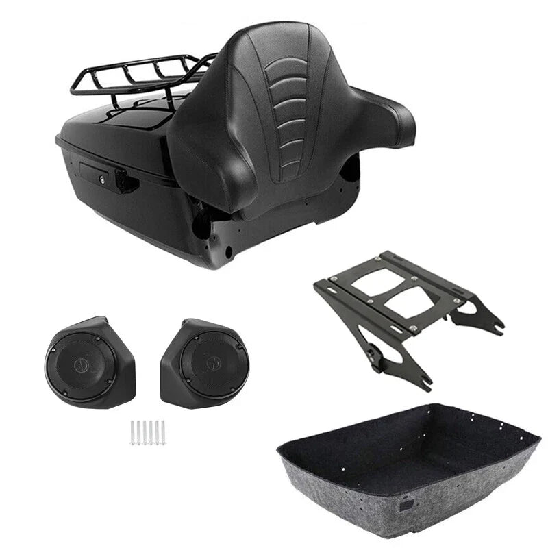 Trunk Rack Backrest Pad Speakers for Harley Street Glide (2014–2026)