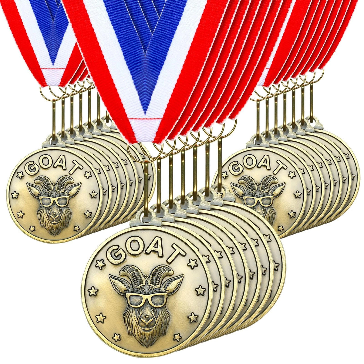 30-60 Pcs Goat Medals Bulk MVP Award Gold
