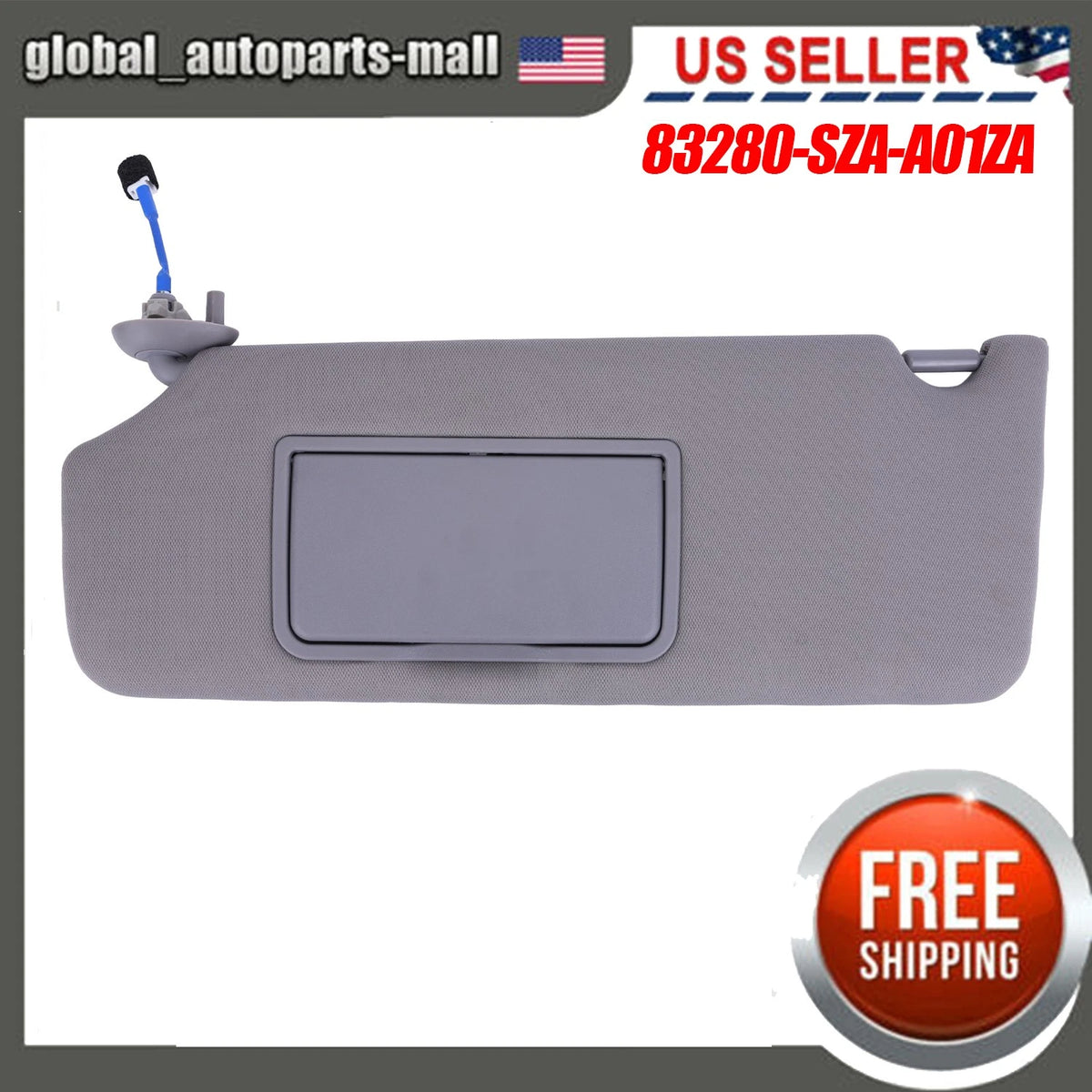 Left Driver Side Sun Visor w/ Light for Honda Pilot (2009–2015) 83280-SZA-A01ZA