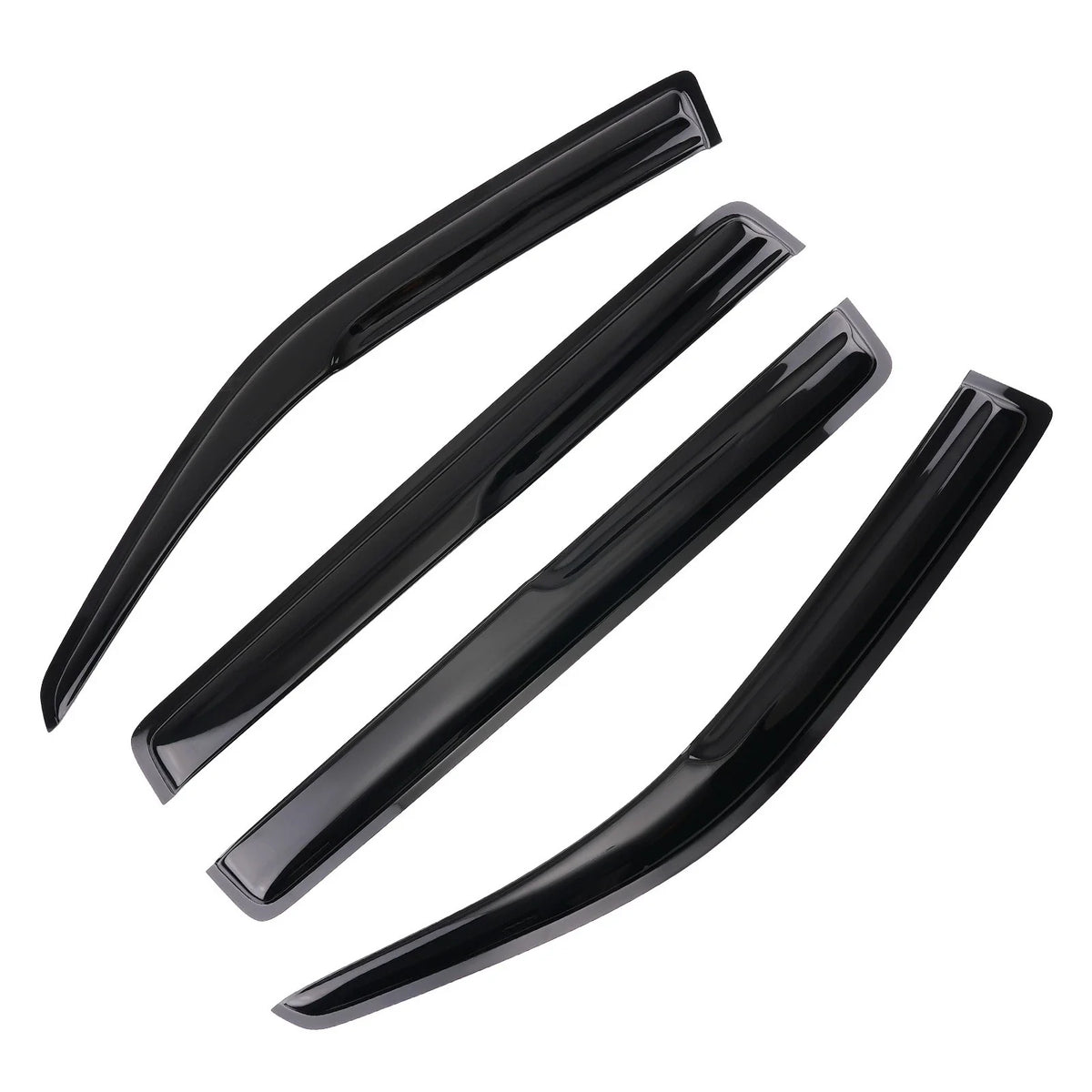 4Pcs Rain Guard Window Deflector for Toyota Highlander (2001–2007) Black
