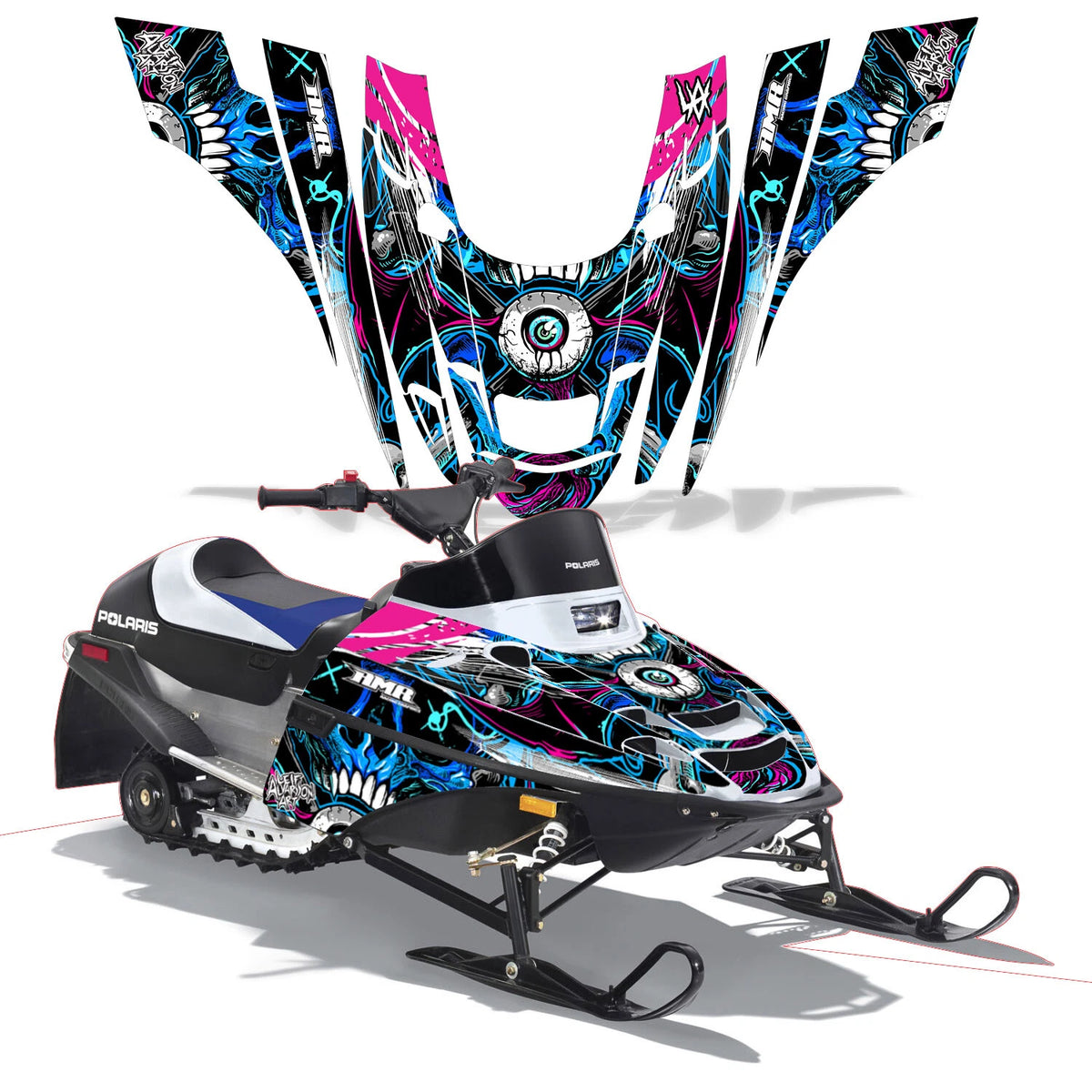 Full Graphics Kit Decal for Polaris XC 120 (2000–2020) FRENZY BLUE