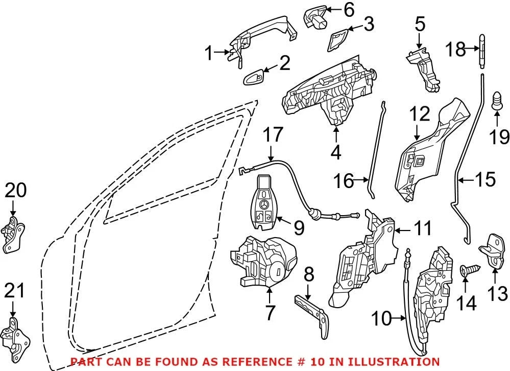 Front Left Door Lock Actuator Motor for Mercedes B Electric Drive (2014–2019)
