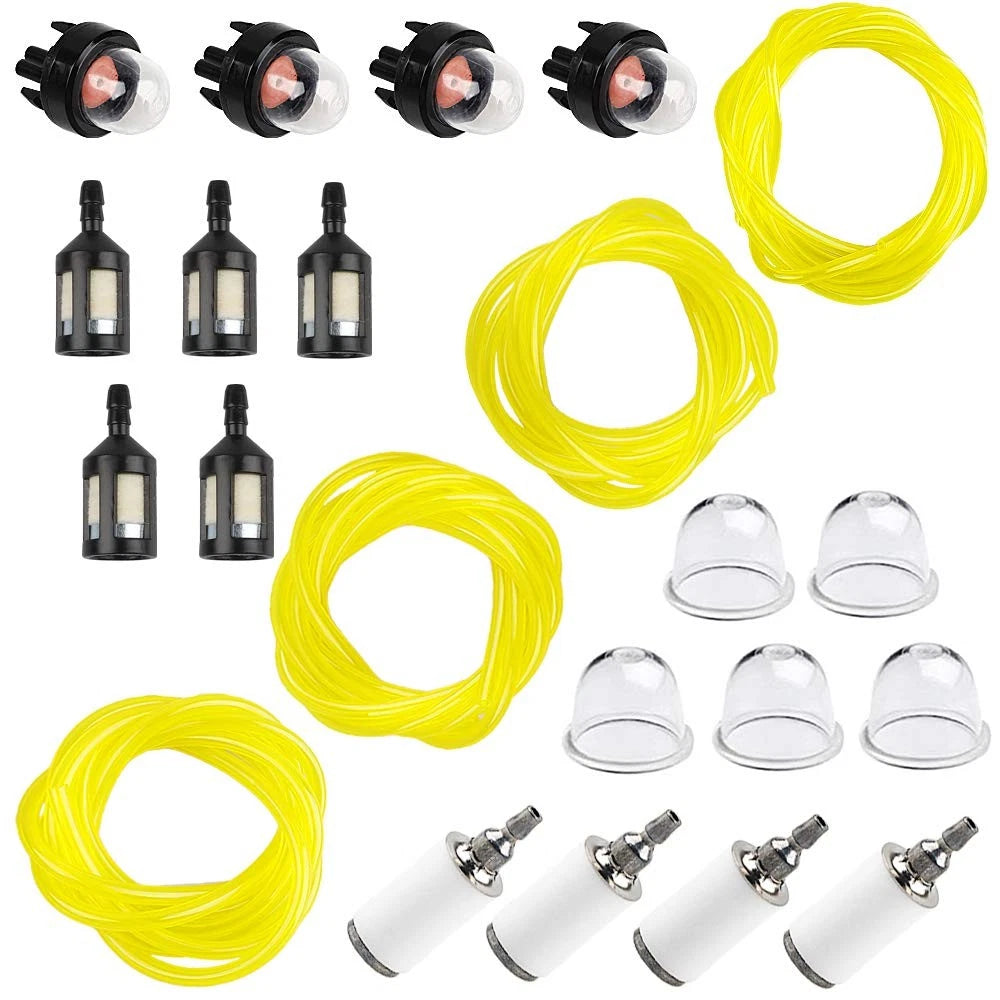 Fuel Line Hose Primer Bulb Filter Kit for Trimmer Chainsaw Blower (16Ft)