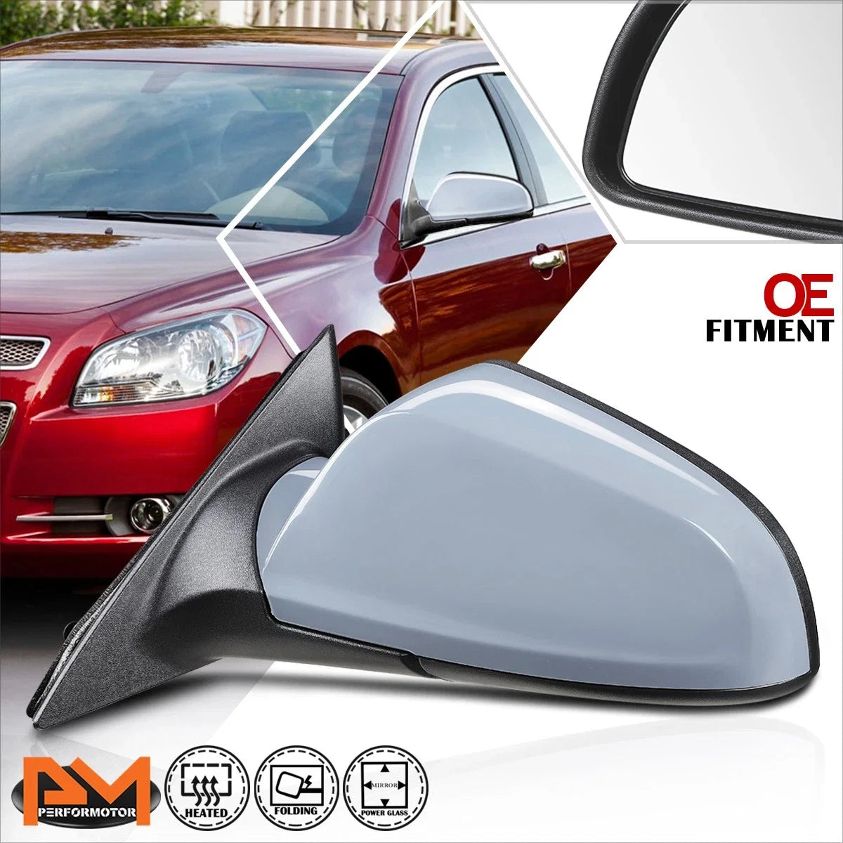 Powered Heated Side Rear View Door Mirror Left for Saturn Aura (2007–2009)