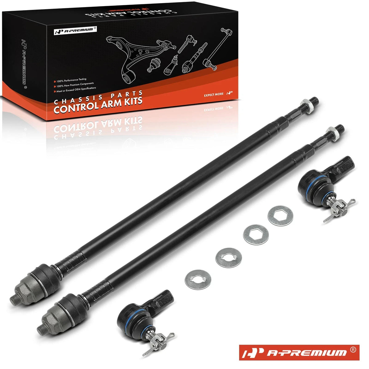 Set of 4 Front Inner Outer Tie Rod Ends for Honda Element (2007–2011) - 53521SCVA01, 53541SCVA00, 53541SCVA01