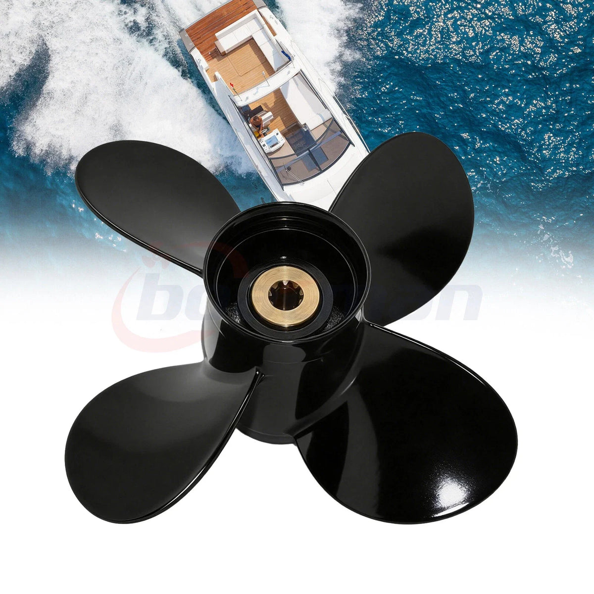 Aluminum Propeller 9.25 X 10 for Suzuki Outboard 8-20hp (4 Blades, 10 Tooth)