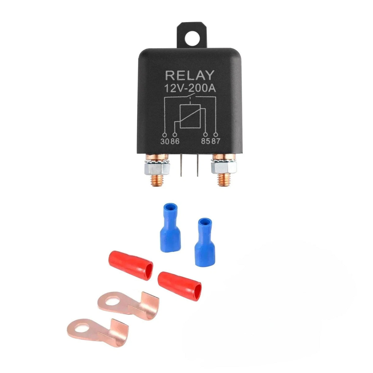 DC 12V 200A 4 Pin Relay with Terminals for Universal Applications (Dose Not Apply)