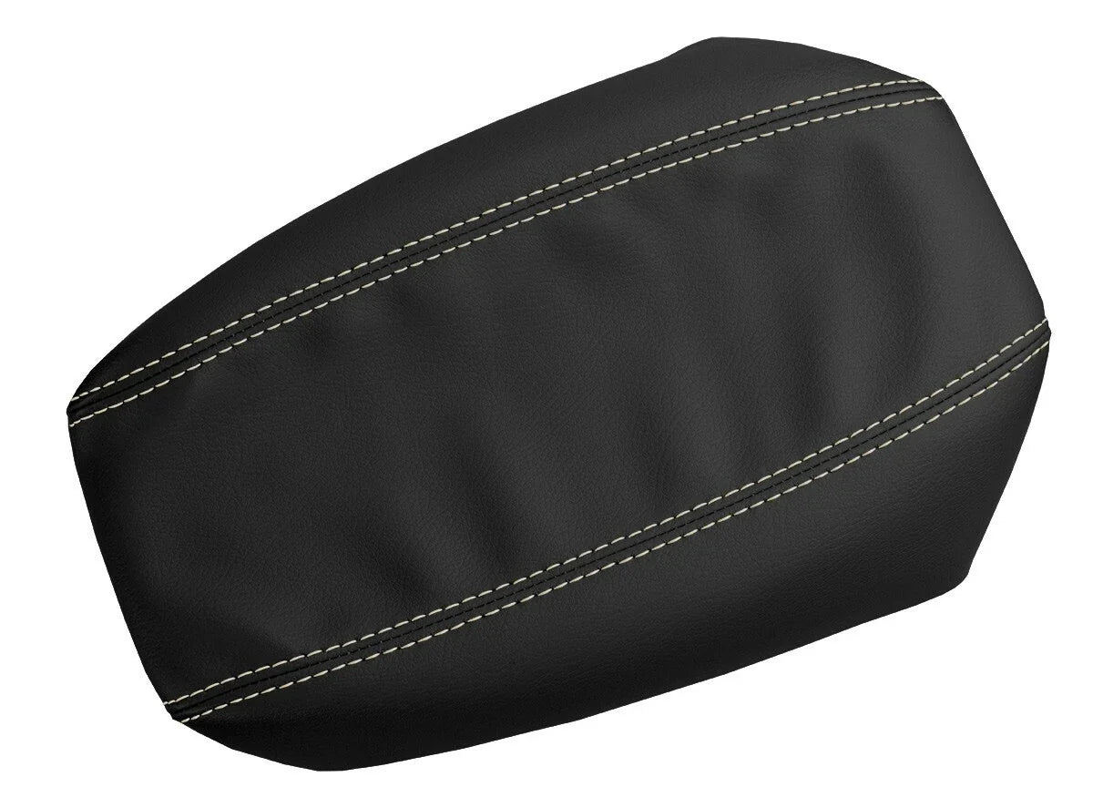 Leather Console Lid Armrest Cover for Nissan Altima (2005–2006) Beige Stitch