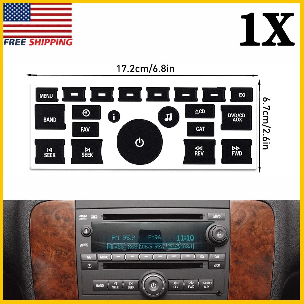Radio & A/C Climate Control Button Repair Decals for Chevy