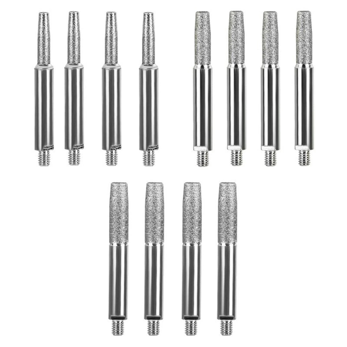 12Pcs Carborundum Burrs for Hand Crank Chain Saw Sharpening Tools