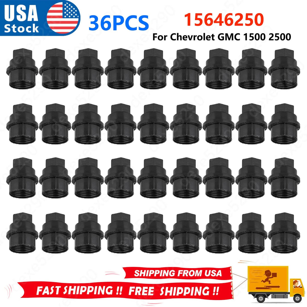 36PCS Lug Nut Cap Covers for Chevy Silverado 2500 3500 HD (15646250)