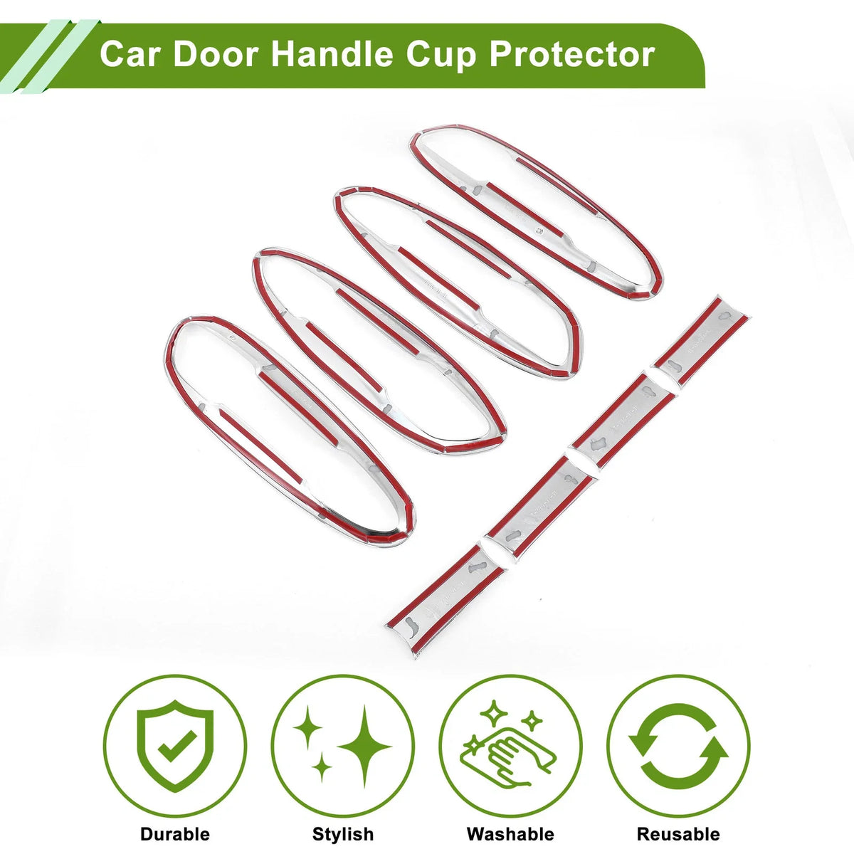 Set of 8 Chrome Door Handle Cup Protectors for Toyota Lexus ES
