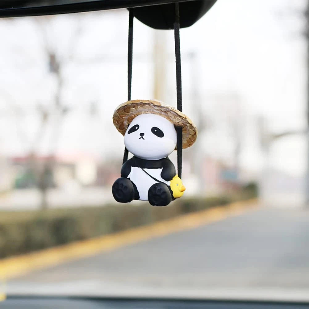 Cute Panda Car Mirror Accessories for Fun Interior Decor