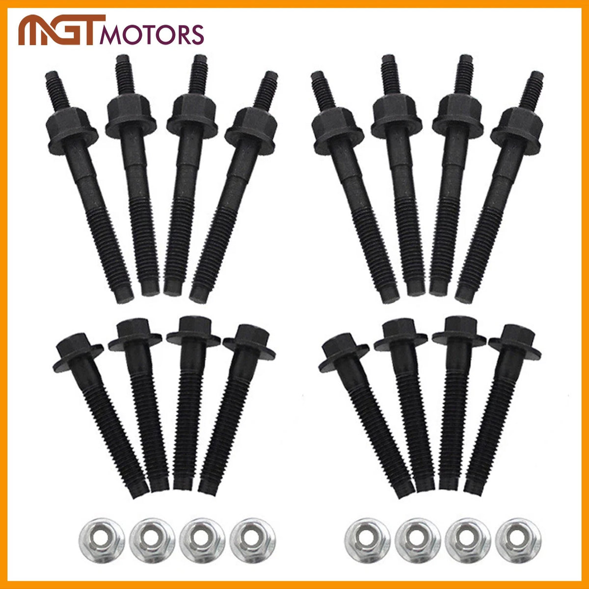 Pair Exhaust Manifold Bolt & Stud Hardware Kit for Aspen Durango Ram 1500 (2003–2008) 3211 6505316AA 6507746AA 6508218AA