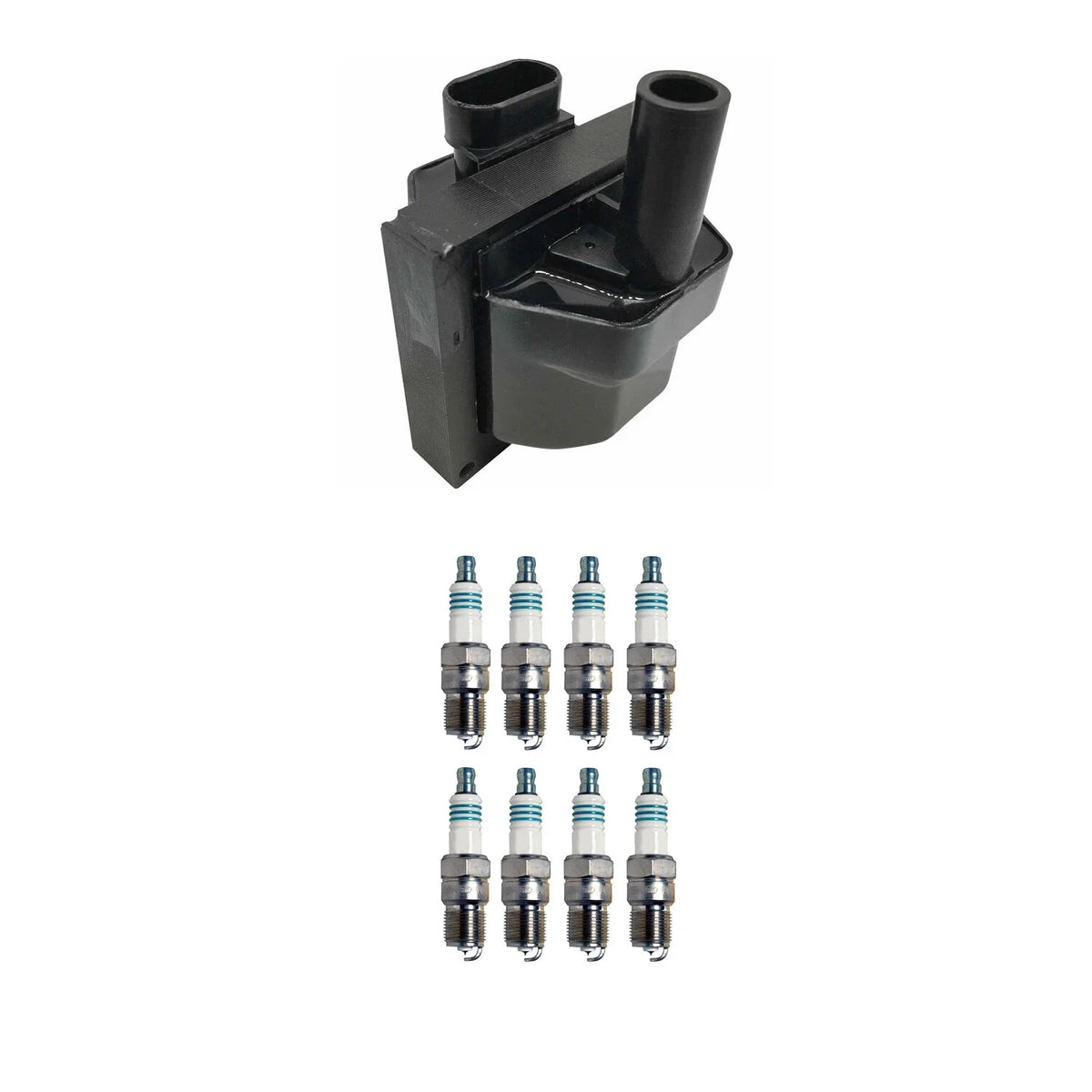 Set of 8 Hitachi Ignition Coils & Denso Iridium Spark Plugs for Escalade Fleetwood (1990–1999)