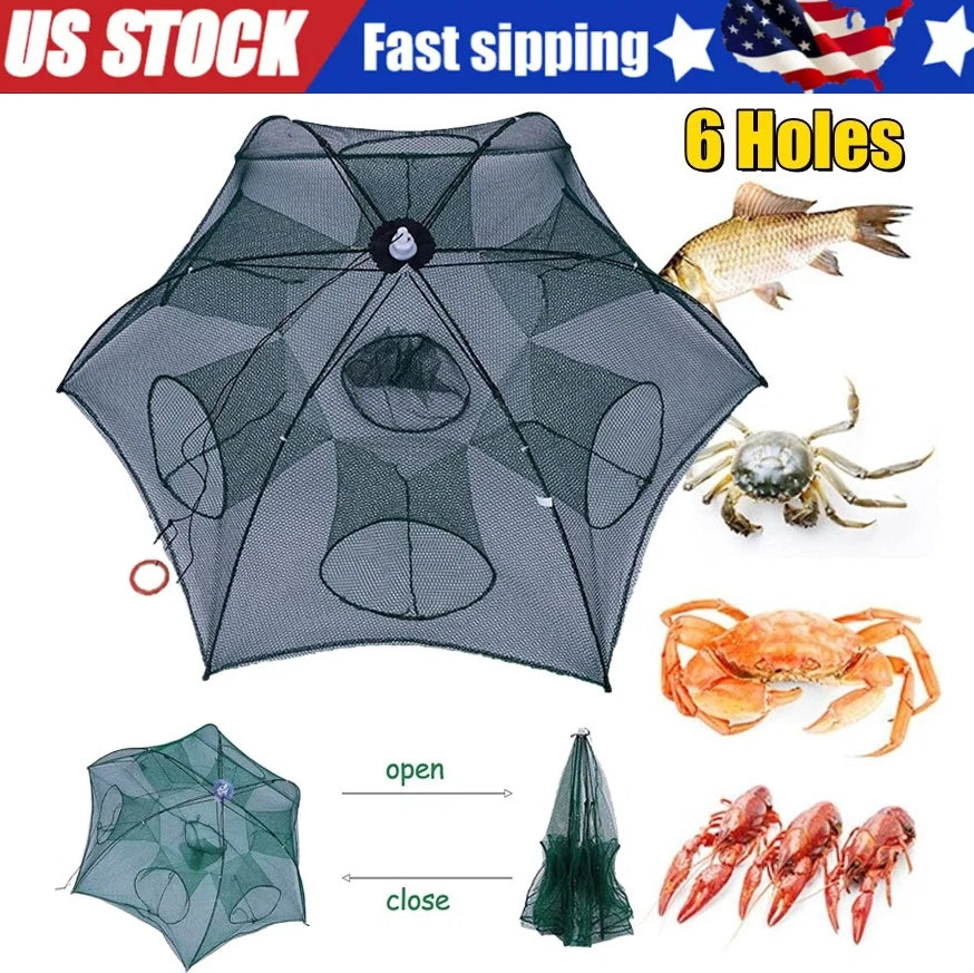 Fishing Bait Trap Net for Crab Crawdad Shrimp Cast Dip Cage