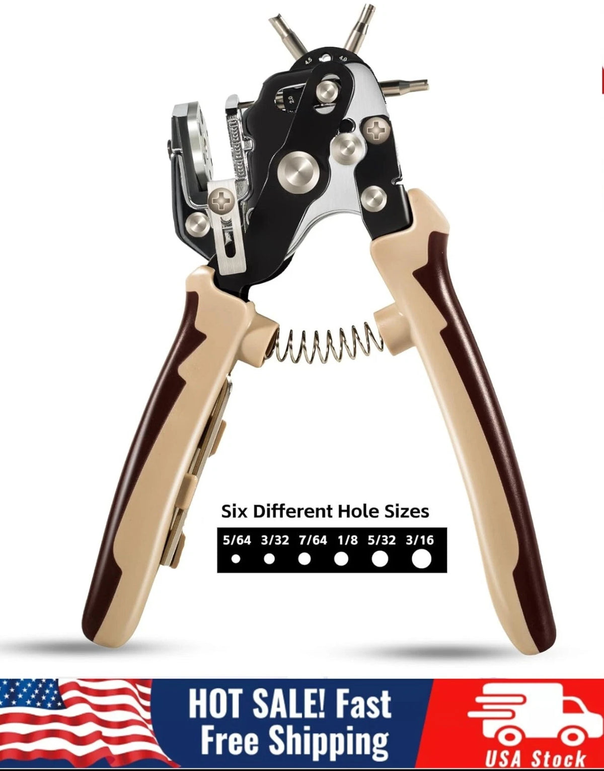 Belt Hole Puncher Tool for Leather Rubber Belts