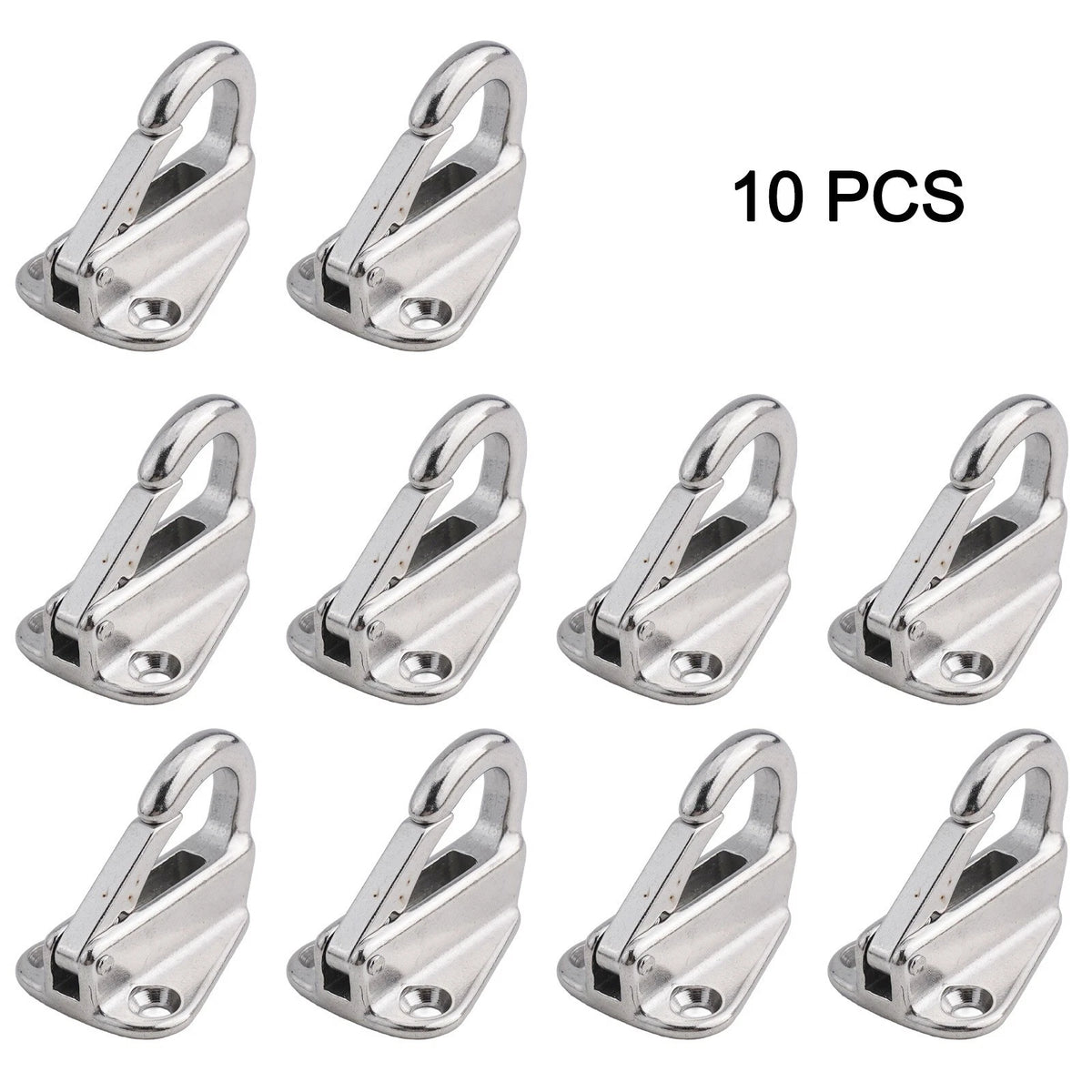 Set of 10 Heavy Duty Stainless Steel Spring Snap Fending Hooks for Marine Boat