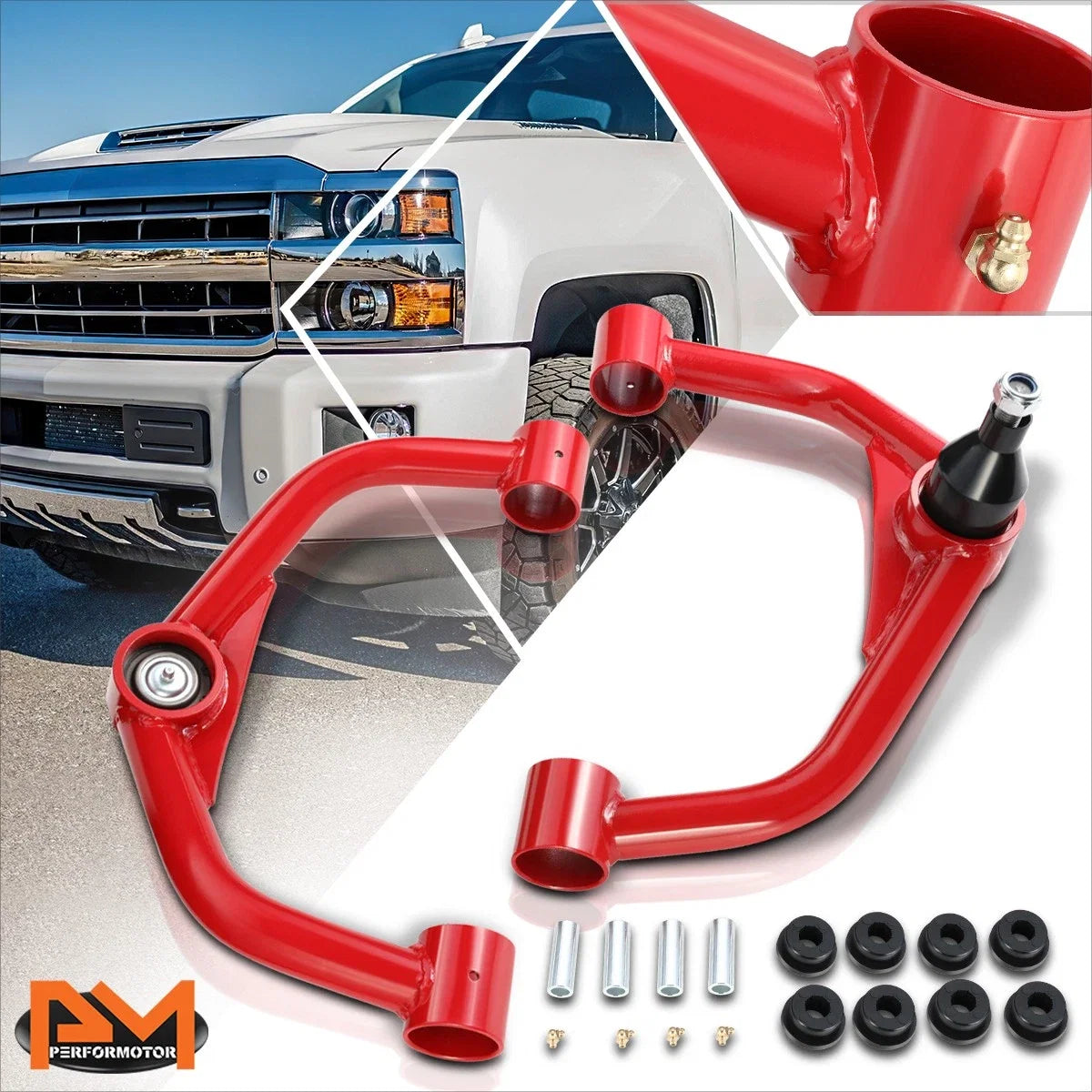2X Lifted Front Upper Control Arms for Silverado/Sierra 2500 3500 (2011–2019)