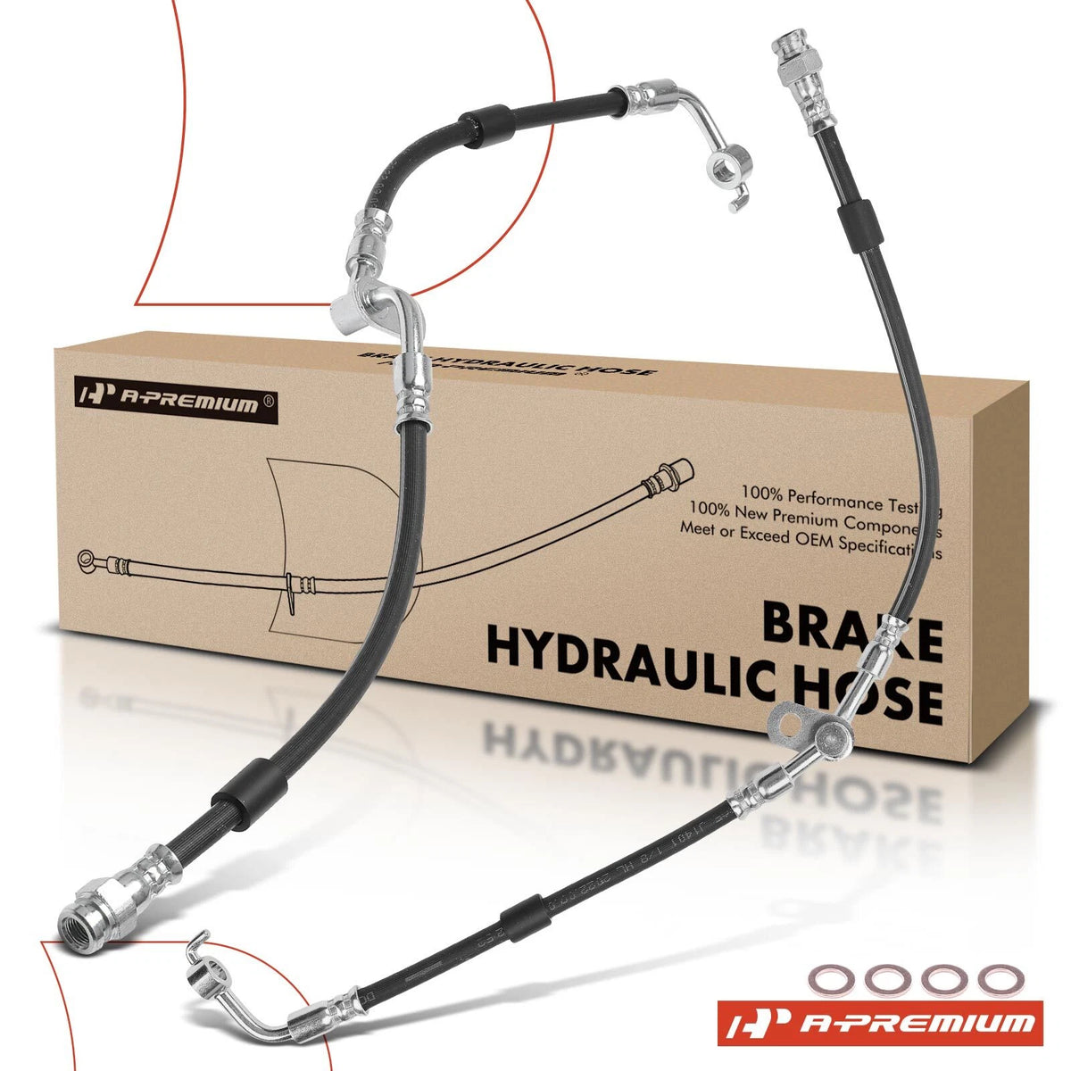 2X Front Brake Hydraulic Hose for Mazda RX-8 (2004–2011) F15143990A, F15143980A