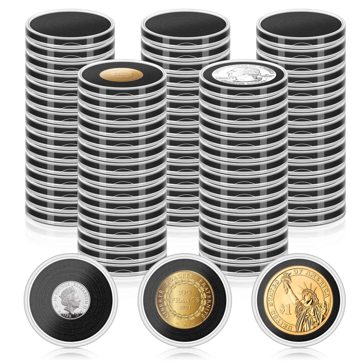 60 Pcs Coin Capsules for Collectors - Silver Dollar Holders
