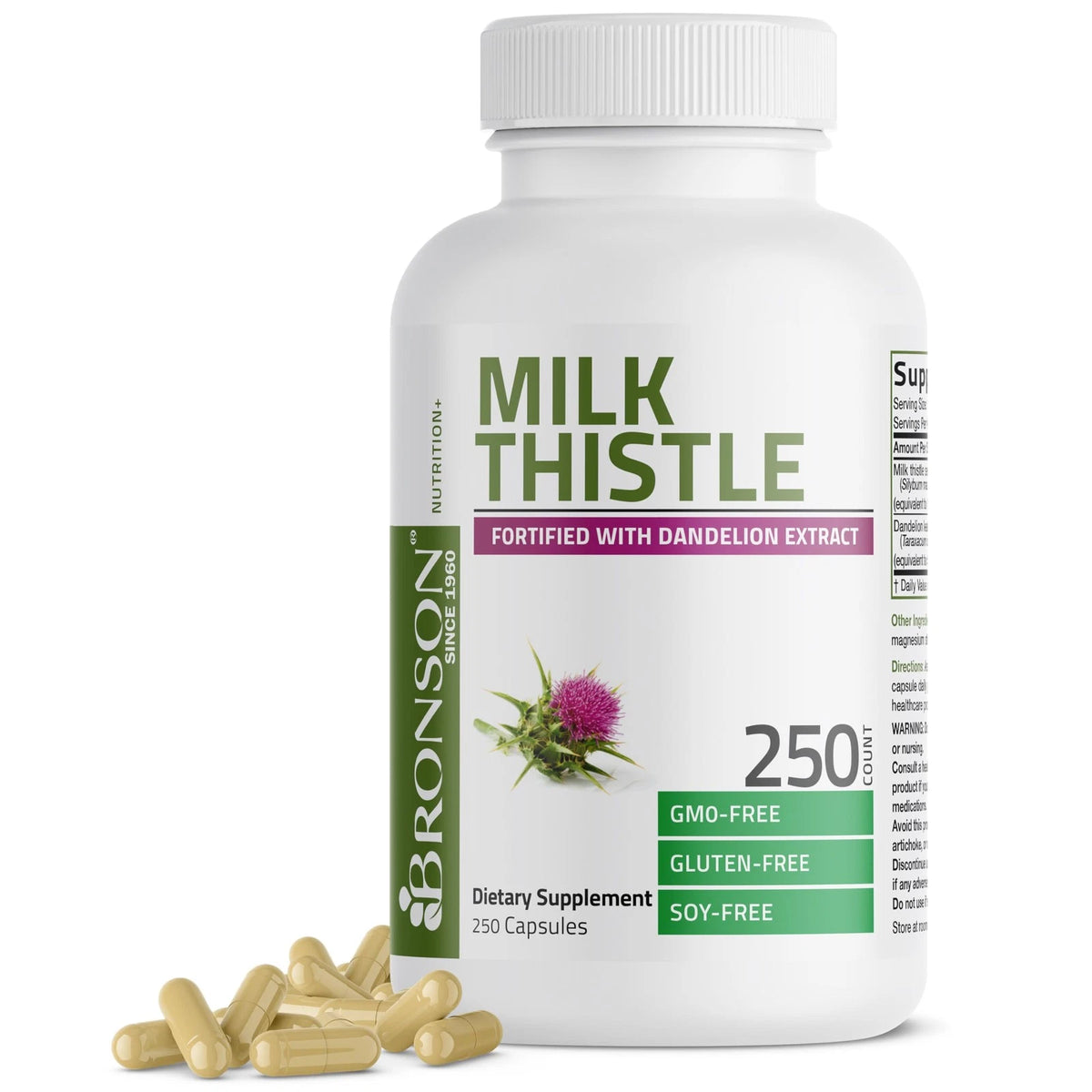 Bronson Milk Thistle & Dandelion 250 Count (Pack of 1)
