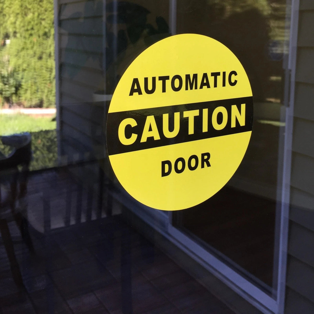 Caution Automatic Door Signs (2 Pack) 6x6 inches, Yellow