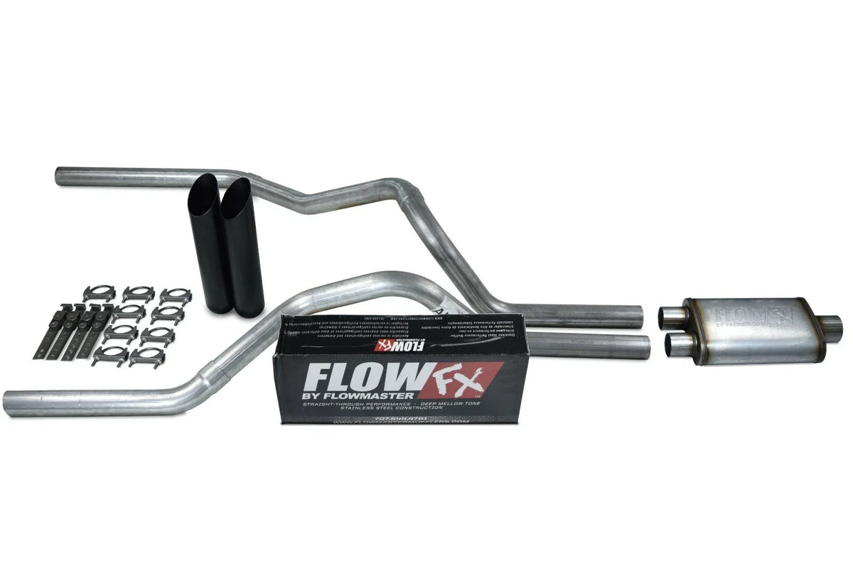 Dual Exhaust Kit for Chevy GMC 1500 Truck (1996–1999) Flowmaster Flow FX Black Tip