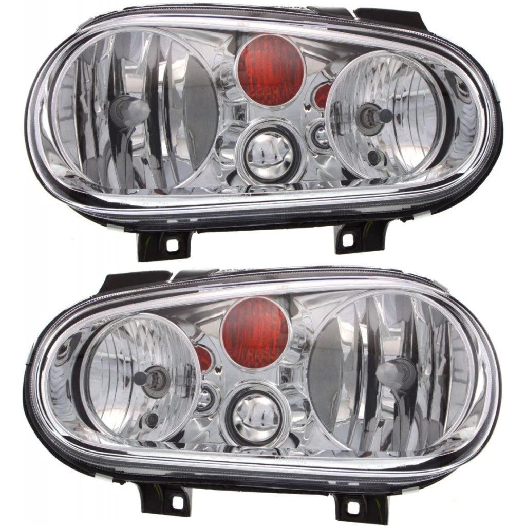 Headlight Pair for Volkswagen Golf (2002–2006) PLX-M0-20-6474-70-CL360A1, VW2502123, VW2503123