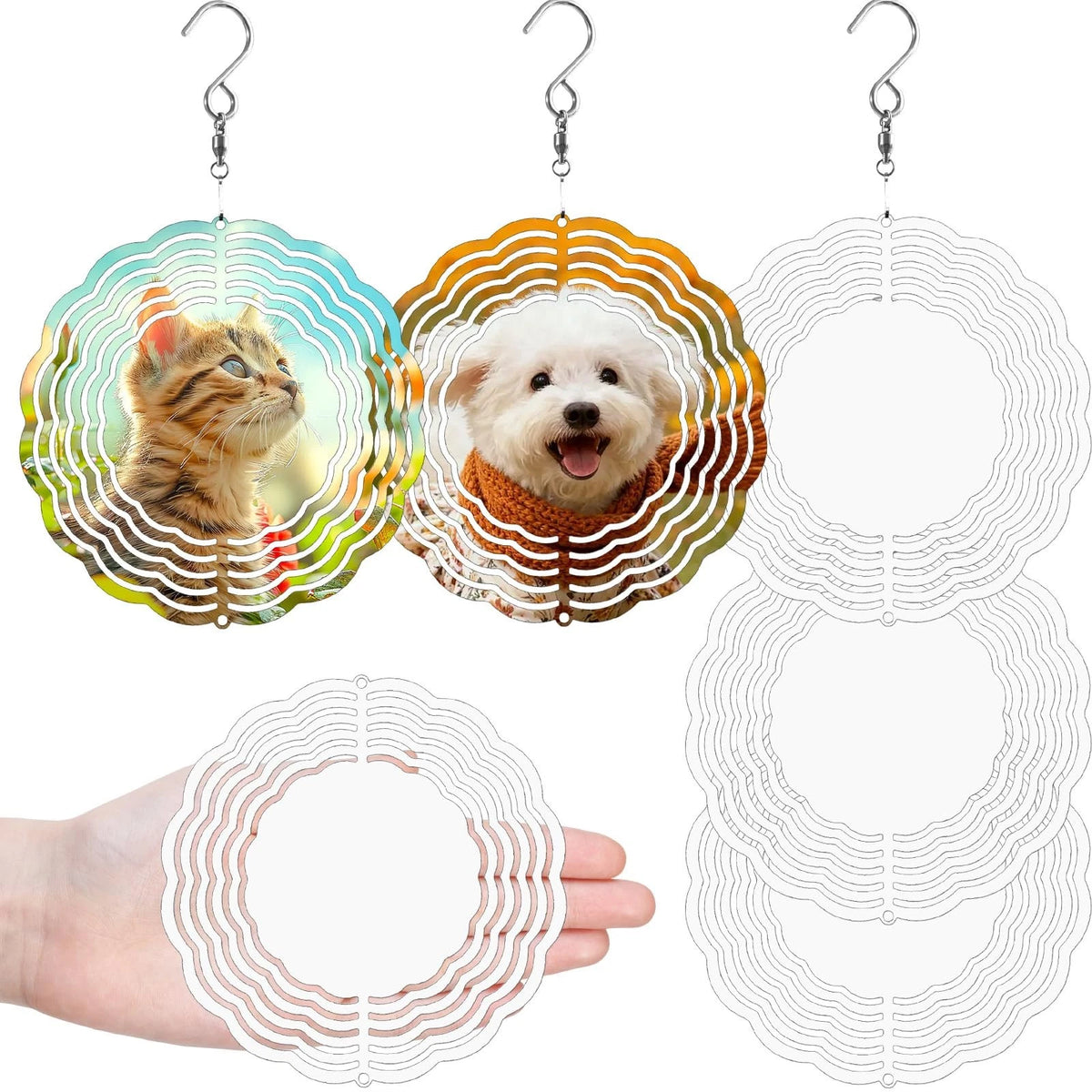 5 Pack Wind Spinner Blanks for Sublimation (6 Inch Double-sided)
