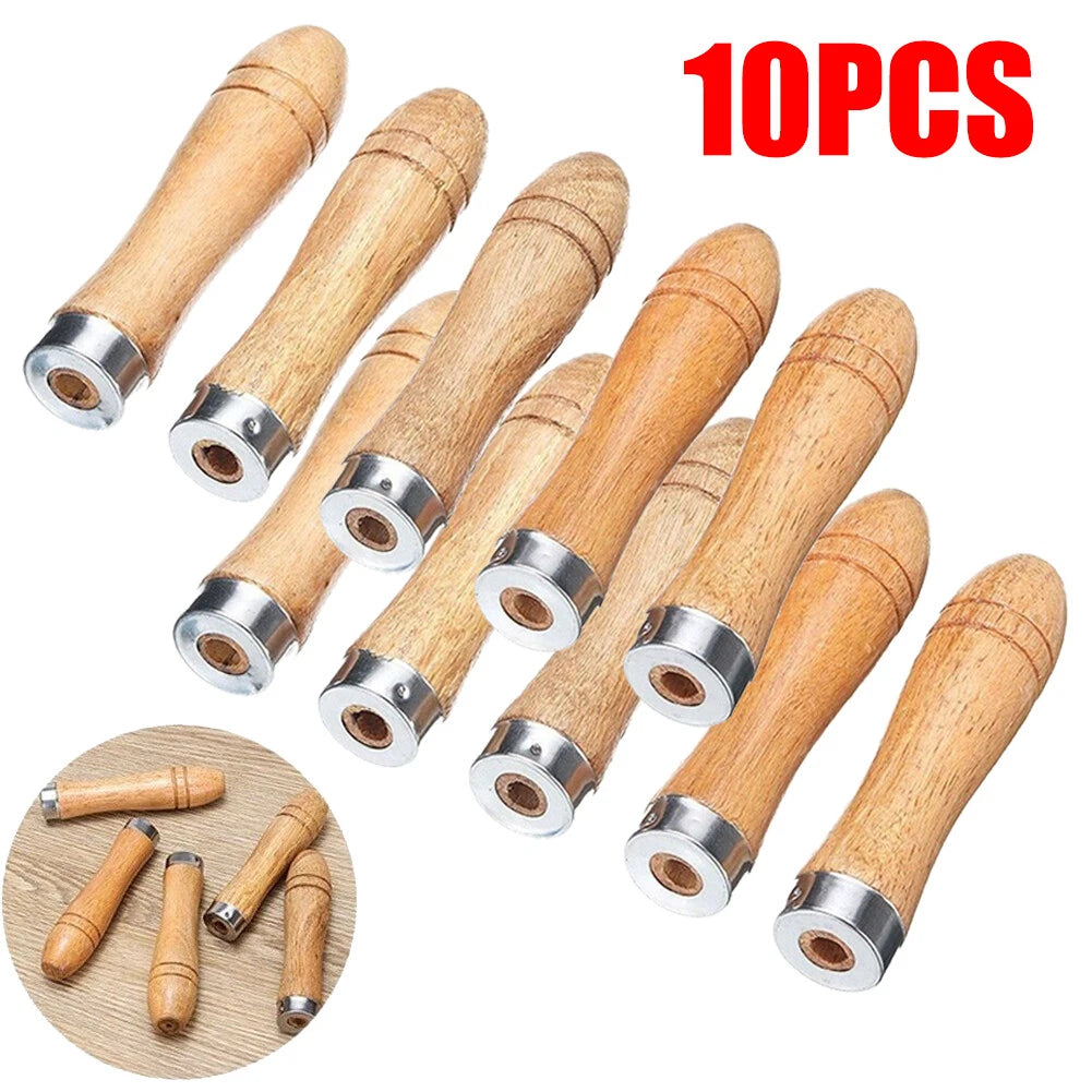 10Pcs Wooden File Handle Replacement for Craft Tool 9cm